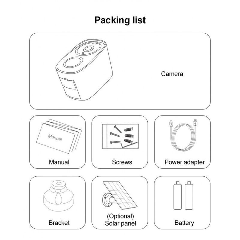 CB54 Security Camera with Solar Panel, 5000mAh Battery, Free Clo